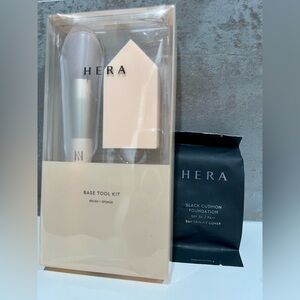 Hera Base Tool Kit (brush & Sponge) & Hera Black Cushion Foundation 21N1 In 5g